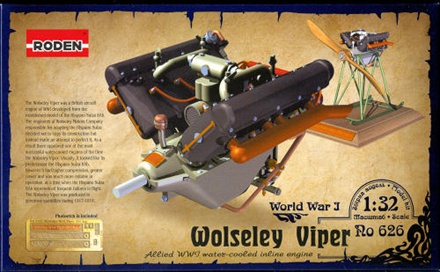 Roden 1/32 Wolseley Viper Allied WW1 Water-Cooled Inline Engine