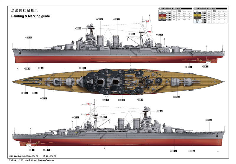 Trumpeter 1/200 HMS Hood Battle Cruiser