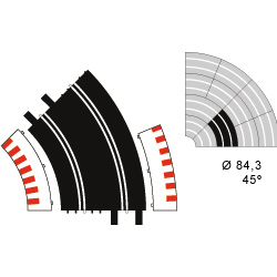 Ninco R2 Standard (dia 84.3cm 45") Curve Track - 2 pack