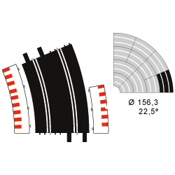 Ninco R4 Grand (22.5 degree) Curve Track - 2 pack