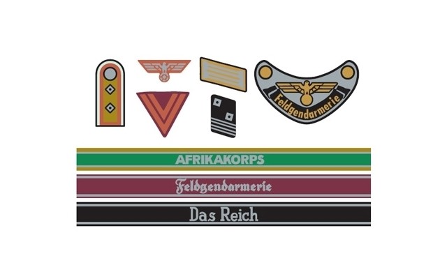 Tamiya 1/35 WWII German Insignia Decal Set Africa/Waffen