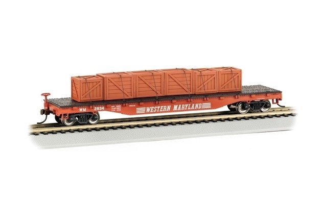 Bachmann HO Flat Car & Crate Load Western Maryland