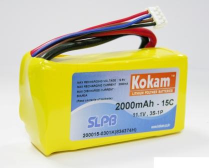 Kokam 2000mAh 3-Cell 11.1V 15C LiPo - Kokam