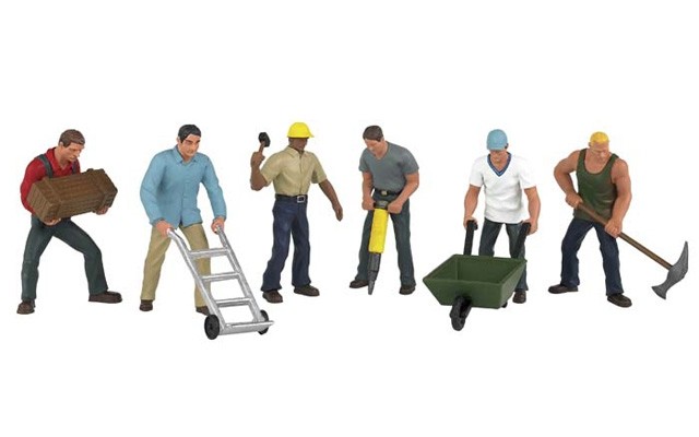 Bachman HO Construction Workers (6pc)