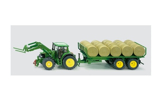 Siku 1/32 John Deere 6920 Tractor with Round Baler Trailer