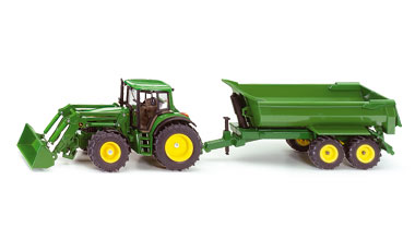 Siku 1/32 John Deere with Front Loader and Tipper Trailer