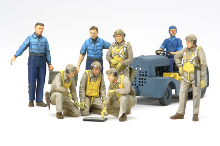 Tamiya 1/48 WWII US Navy Pilots w/Moto Tug