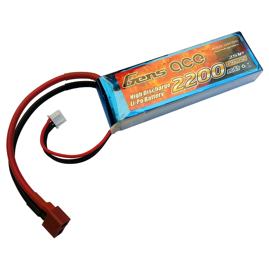 Gens Ace 2S1P 2200mAh 7.4V 25C LiPo