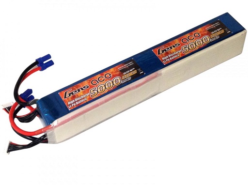 Gens Ace 12S1P 5000mAh 44.4V 45-90C Lipo battery pack