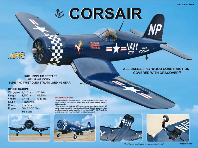 Blackhorse CORSAIR 50 - 62cc ARTF