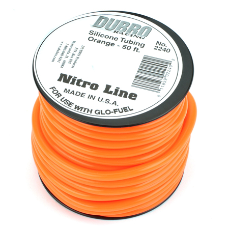 Du-Bro Silicone 50' Fuel Tubing, Orange
