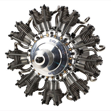9 Cyl 99cc 4 Stroke Glow Radial Engine