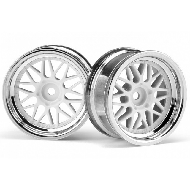 HPI HRE C90 WHEEL 26mm CHROME/WHITE (6mm OFFSET/2pcs)