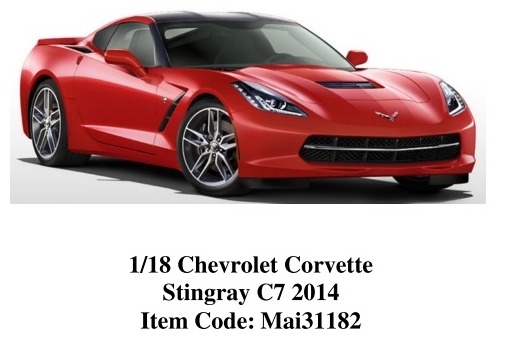Maisto 1/18 Chevrolet Corvette Stingray C7 2014