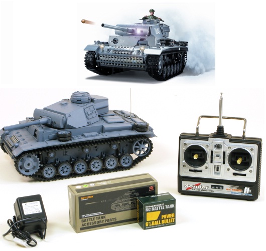 Heng Long PANZER KAMPFWAGEN III RC Tank with Smoke and Sound