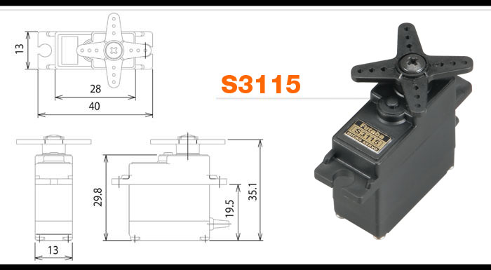 Futaba S3115 Analog 2.8Kg 0.15s Micro 17g