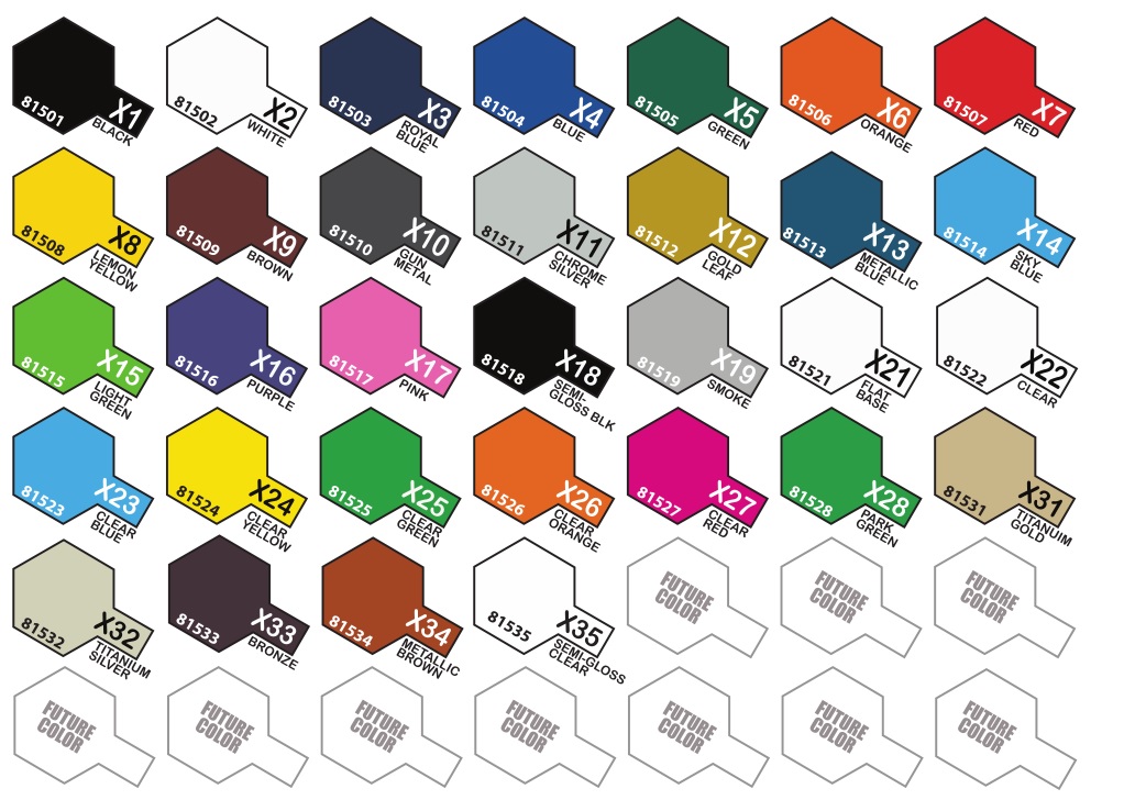 Tamiya Lacquer (LP) Paints List